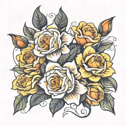 Rose And Daffodil Bouquet