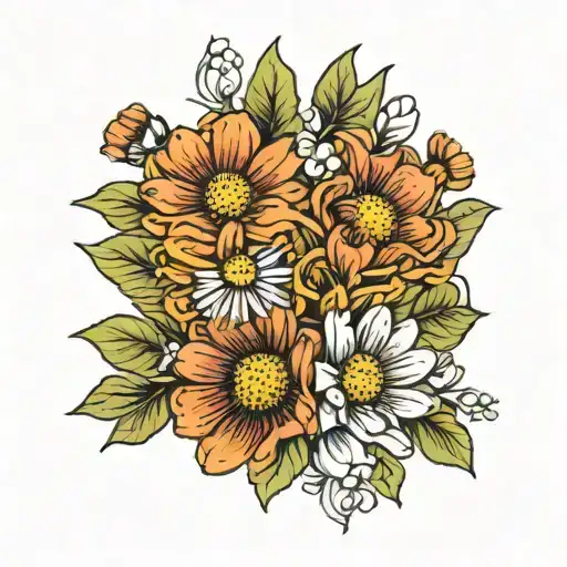 Daisey Bouquet Fine Line