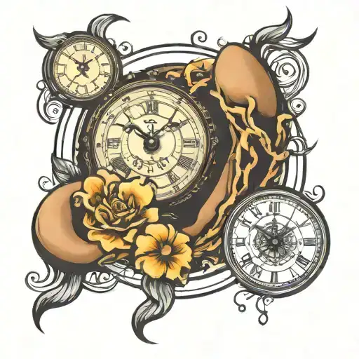 Clock And Foot Print