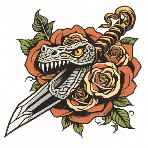 Hand Dagger Snake Rose