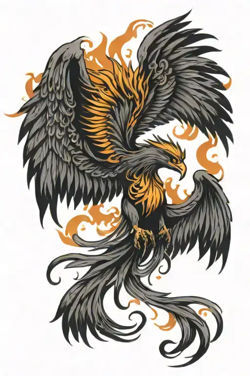 Phoenix Fire Ashes Symbolizing Rebirth