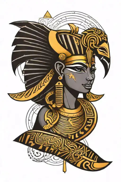 Arm Tattoo Design Combining Elements Of Ancient Egyptian Symbols