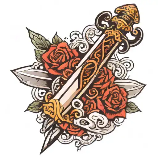 Sword With Writing In The Blade