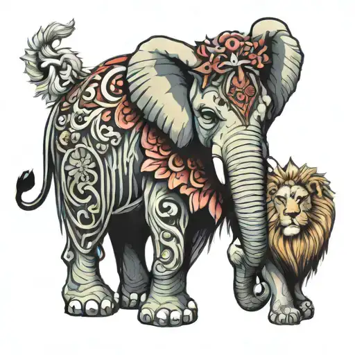 Elephant And Lion