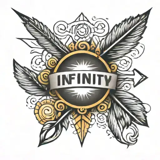 Infinity Sign Four Names With An Arrow Piercing