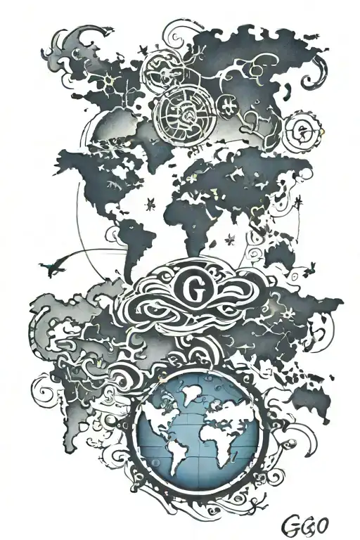 A World Map With The Word Go In The Middle Of It