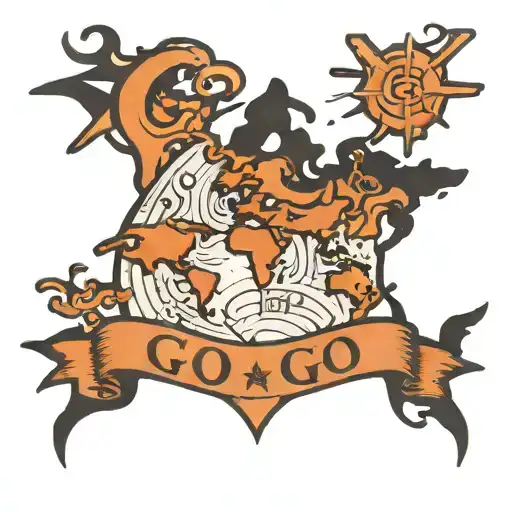 A Simple World Map With The Word Go In The Middle Of It