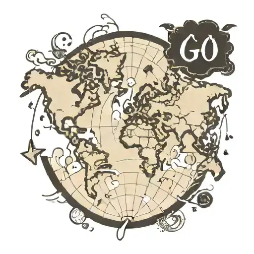 A Simple World Map Outline With The Word Go In The Middle Of It