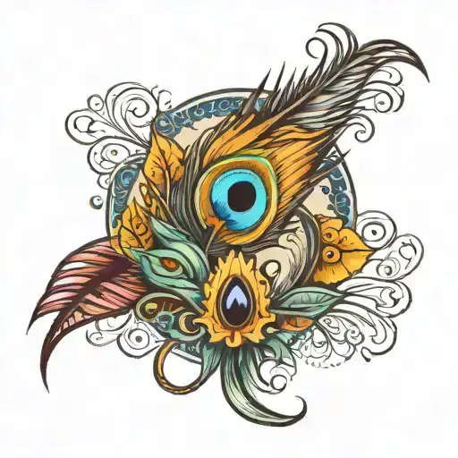 Trident And Peacock Feather