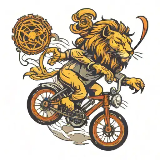 Lion Riding Unicycles