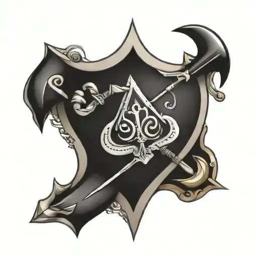 Ace Of Spades And Anchor And Arrow