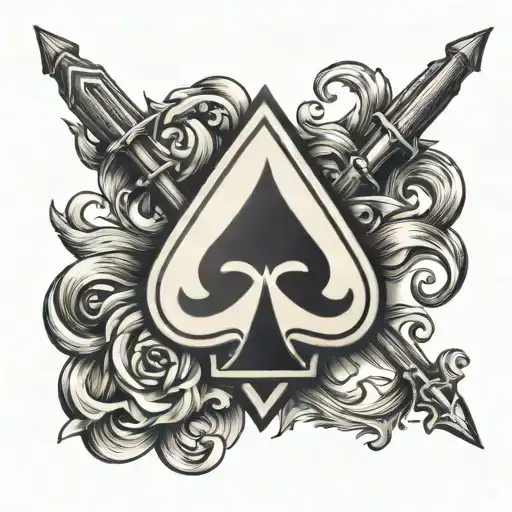 Ace Of Spades And Anchor And Arrow