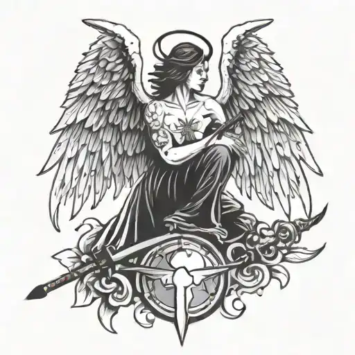 Fallen Angel Shooting Up With Syringe