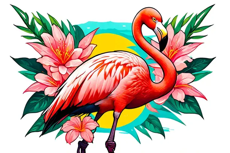 Flamingo Standing On One