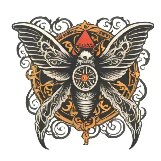 Supernatural Anti Possession Symbol In The Back Center Of A Deathhead Moth