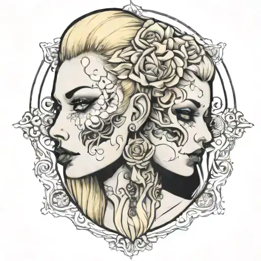 Blonde Gothic Split Face