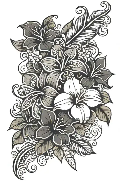 Masculine Hawaiin Floral Patterns Inspired No Leaves