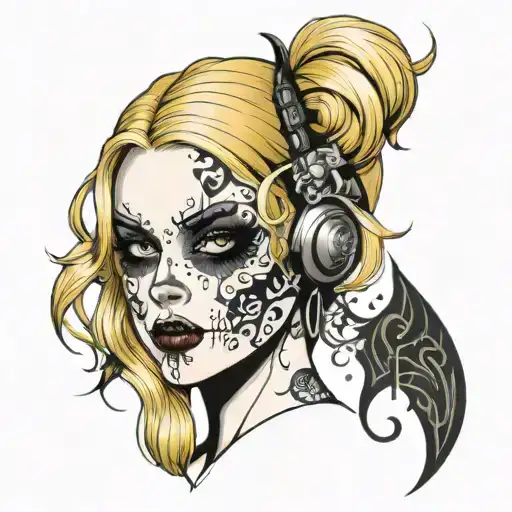 Blonde Goth Face Music