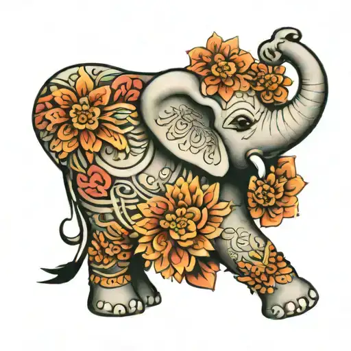Small Elephant With Mandala