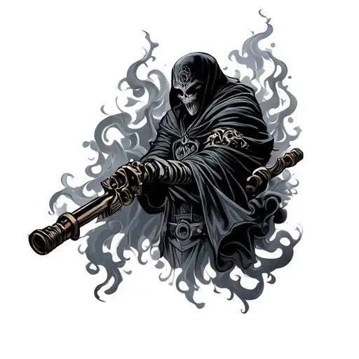 Wraith With Pistons In The Background And Smoke Swirling