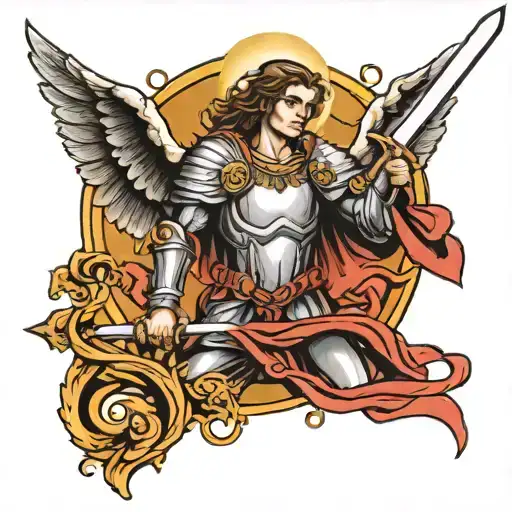 Archangel Gabriel Holding A Sword