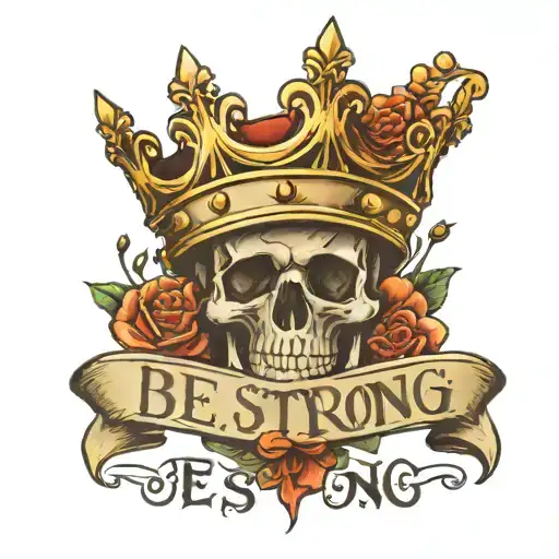 Be Strong Inscription With Crown