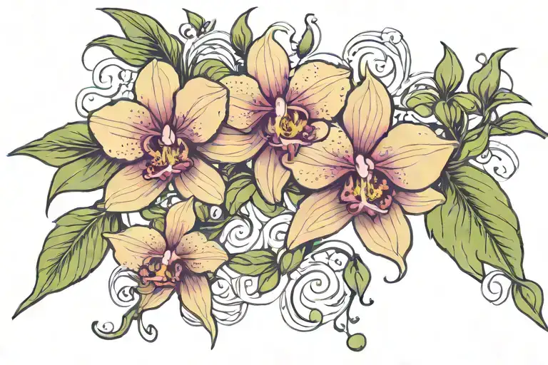 Orchid Vine Wrapping With Hummingbirds