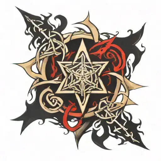 Chaos Star Tribal And Celtic Knot