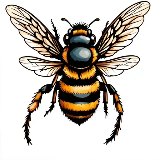 Bee With Wtribal Wings