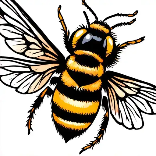 Bee With Tribal Wings