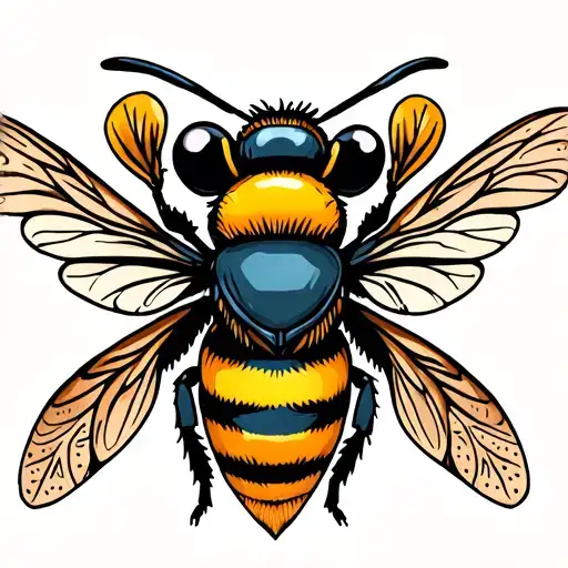 Bee With Tribal Wings Made