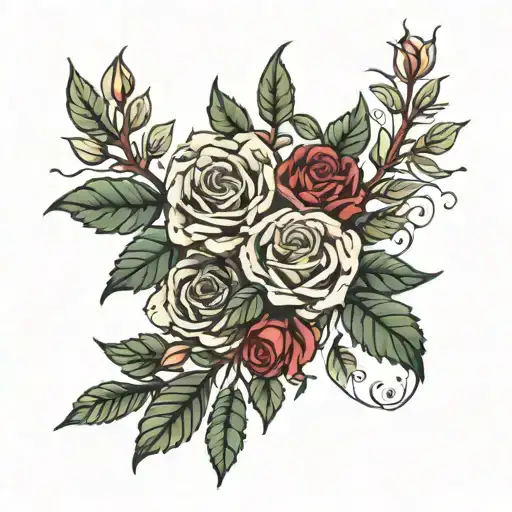 Yew Tree And Rose Intertwined