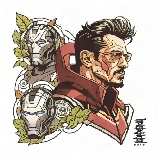 Tony Stark In Ironman Mask Surrounded