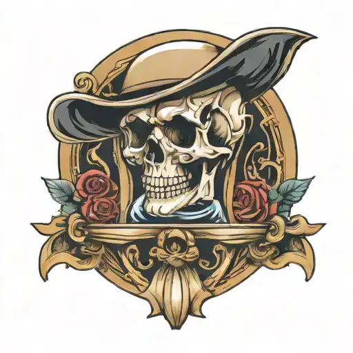 Skull In An Hourglass Filled