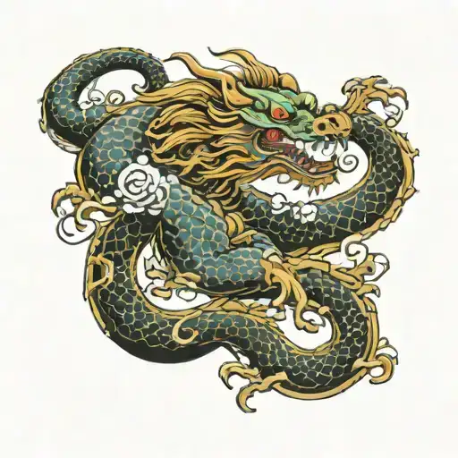 Japanese Dragon With Pearl On Claw Holding