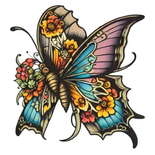 Color Butterfly With Bandage Wrapped Around Its Body