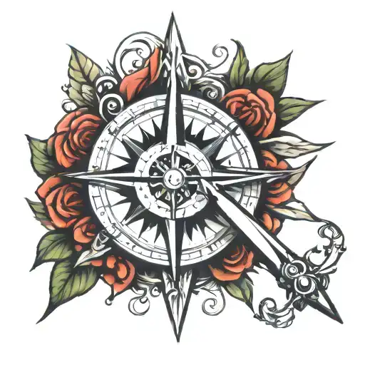 Dagger Piercing A Compass Rose