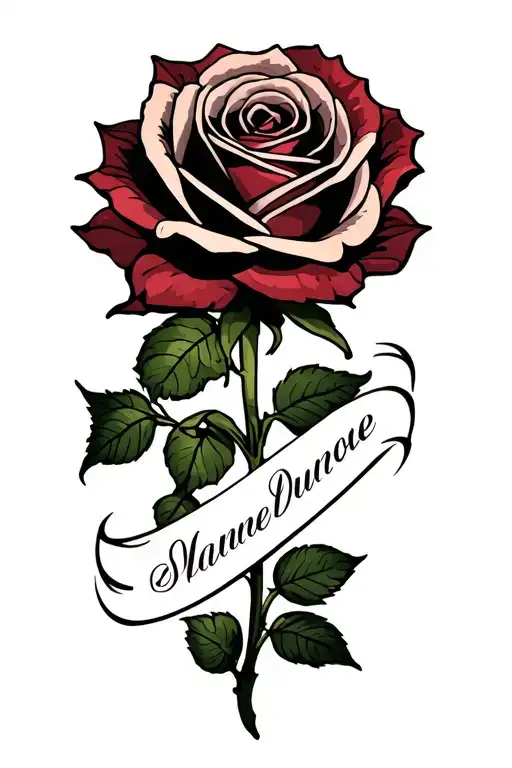 Rose And Name Intertwined
