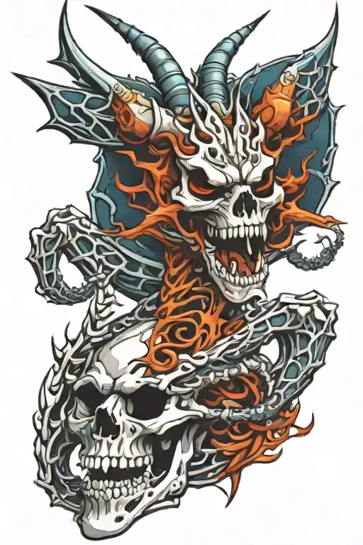 Skeleton Dragon Wrapping Around Wrist Tattoo That Is Abstract