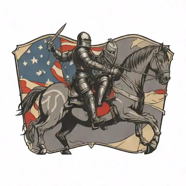 Knight With American Flag