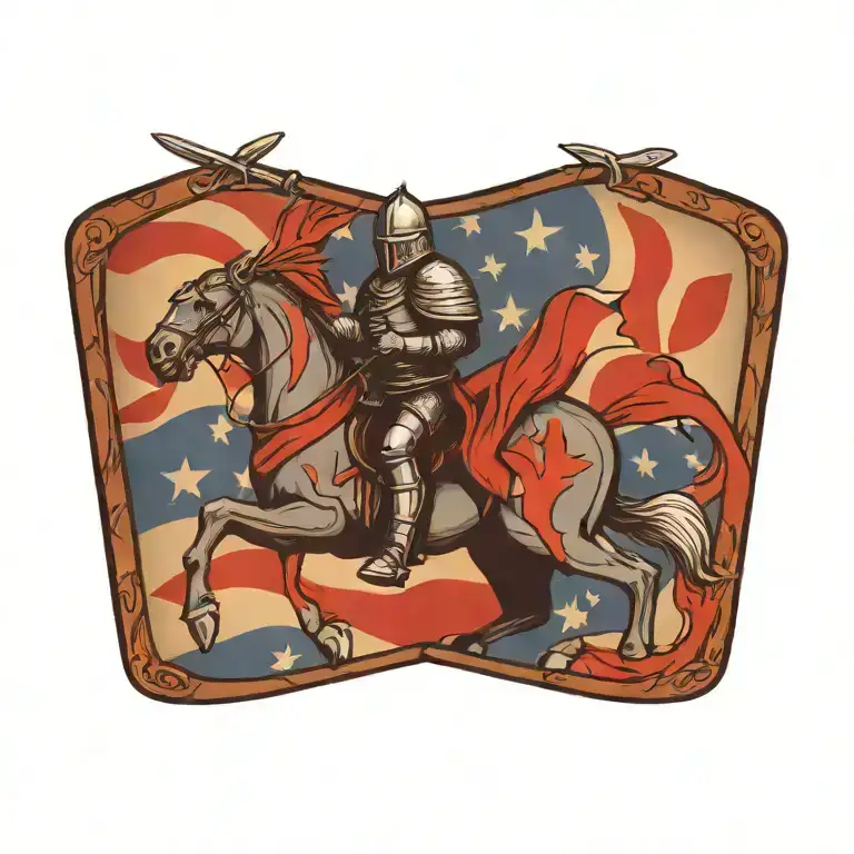 Knight With American Flag