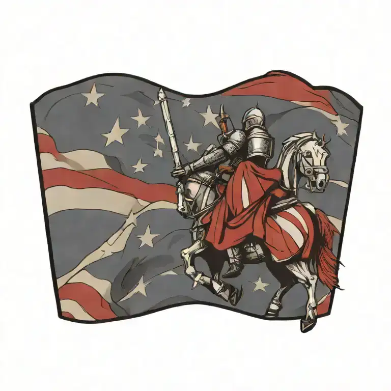 Knight With American Flag