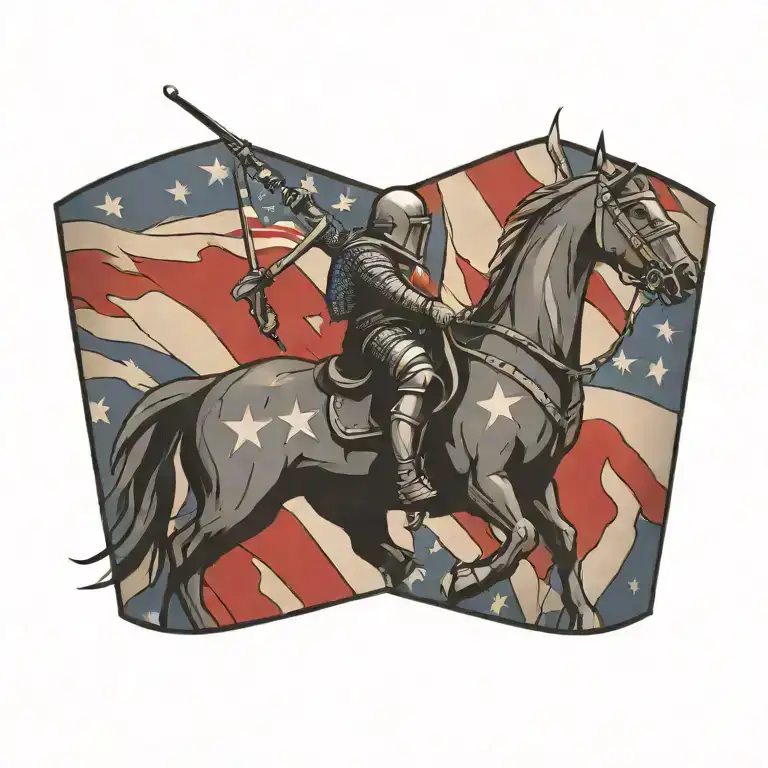 Knight With American Flag