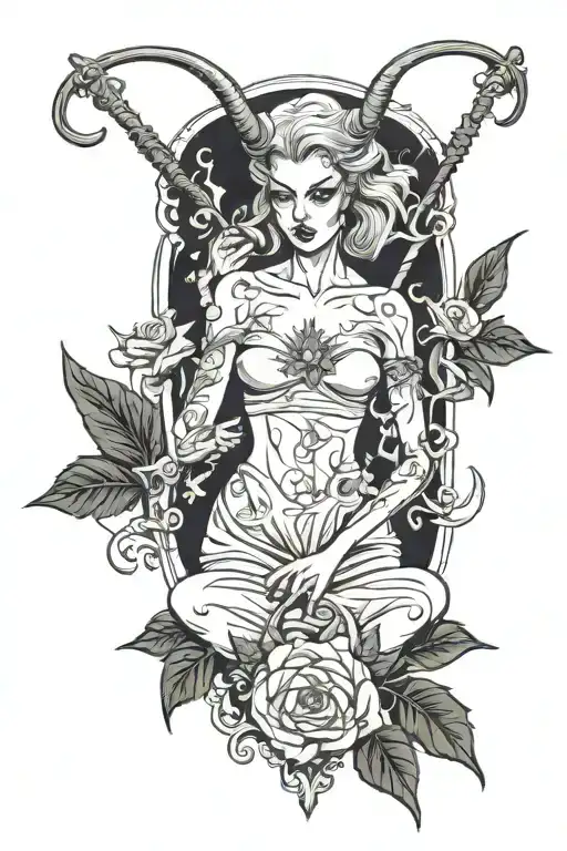 Satan As A Woman With A Pitchfork