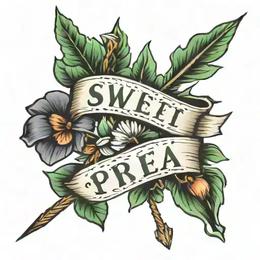 Arrow With Words Sweet Pea