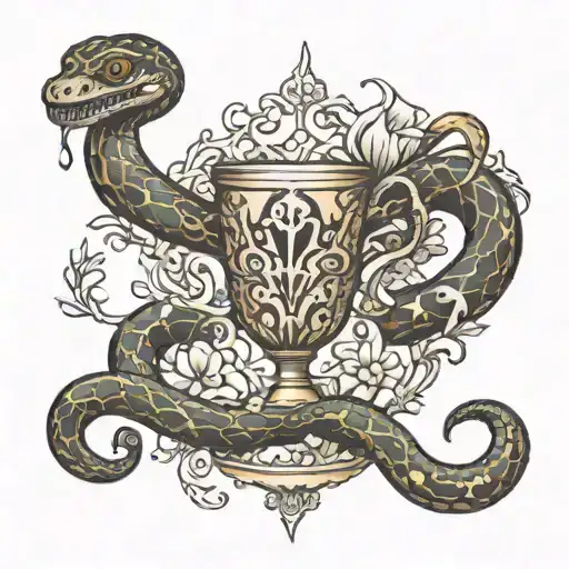 Chalace With Snake Coming Out Of It
