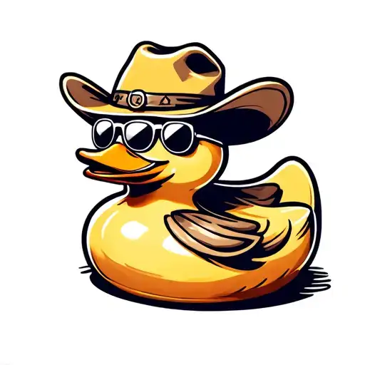 Cowboy Hat Rubber Duck With Sunglases