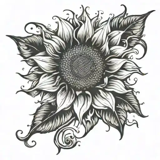 Abstract Sunflower With Stipe