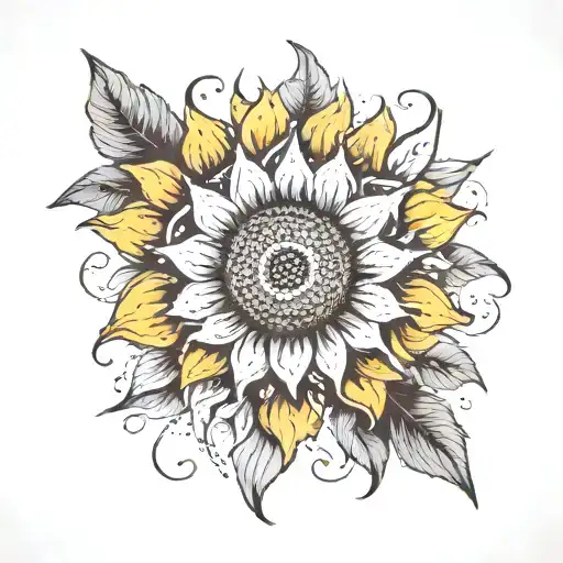 Abstract Sunflower With Stam