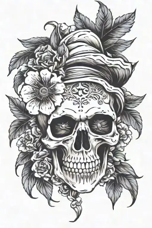 Who Jah Bless No Man Curse Skull And Flowers